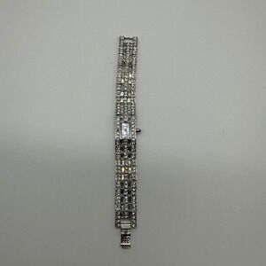 Vtg Erwin Pearl Women's Quartz Crystal Bracelet Watch Silver Tone Needs Battery